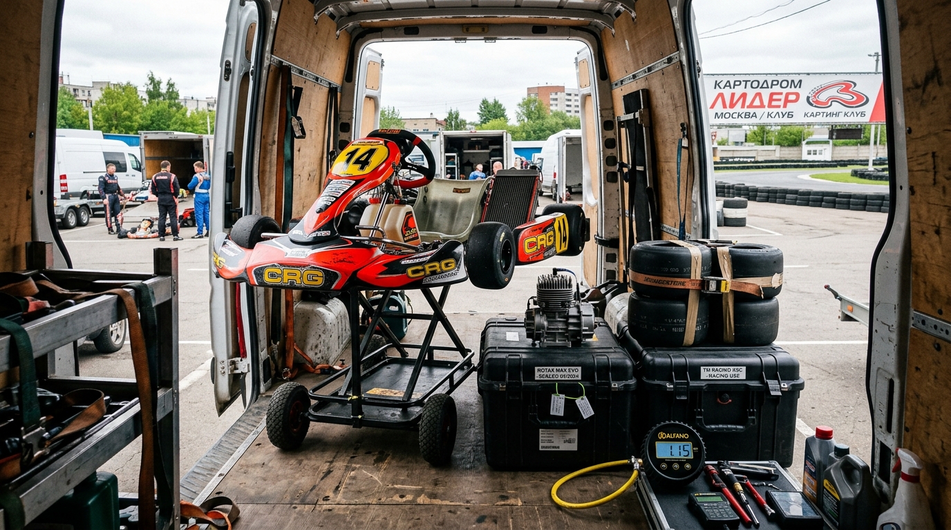 Логистика картинга, гоночных шасси и двигателей Rotax / TM: транспортировка картов, шин-сликов и тележек на картодромы